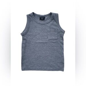 Little Bipsy Size 2T-3T Ribbed Grey Pocket Tank Top